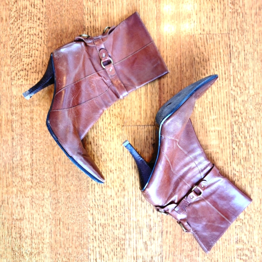 Enzo Angiolini Vintage Soft Brown Leather Boots, Sz 9.5